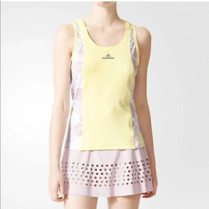 Adidas by Stella McCartney Tank Top Pastel Yellow Floral Tennis Barricade Shirt